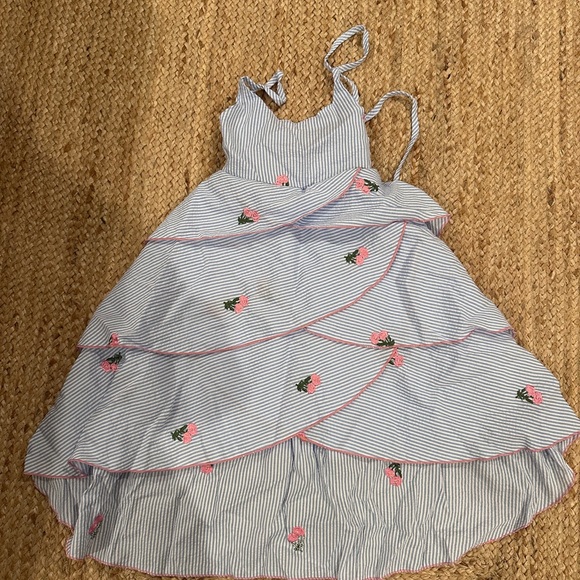 Mia Belle Girls Other - Toddler Embroidered seersucker dress
